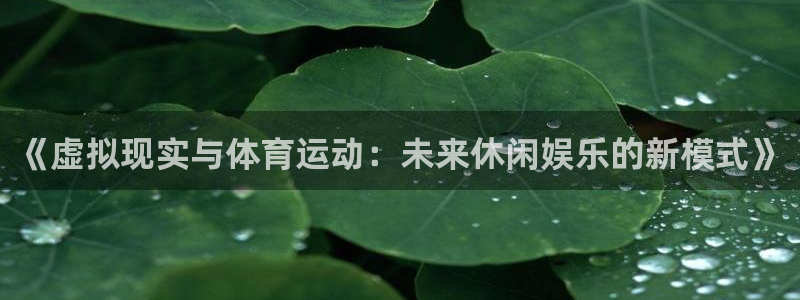 三亿体育网页版：《虚拟现实与体育运动：未来休闲娱乐的新模式》